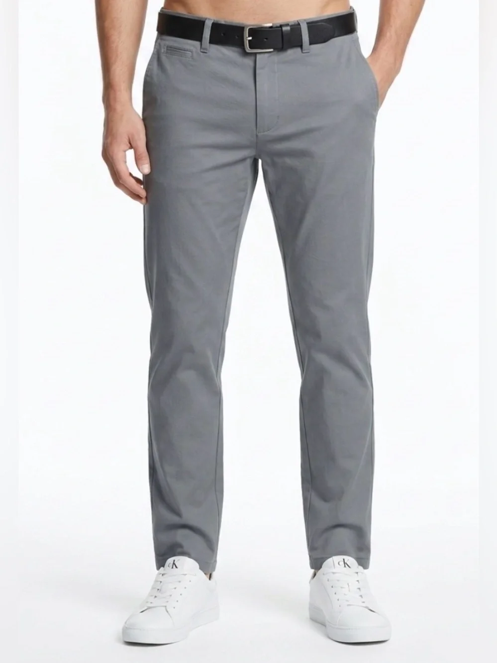 Calvin Klein Men’s Slim Fit Stretch Chino Pants - Grey 32L x 32W